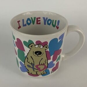 Vintage Sandra Boynton‎ I Love You Bear w/ Hearts Ceramic Mug